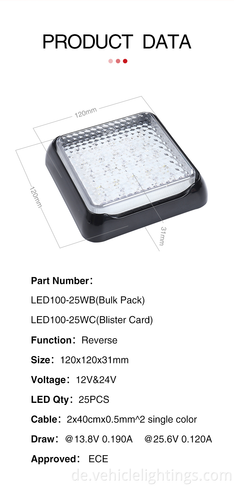 36 LED 12V 24 V LKW LED Leuchten Traktoranhänger Rückgang Lampe Laufen Bremsbeleuchtung